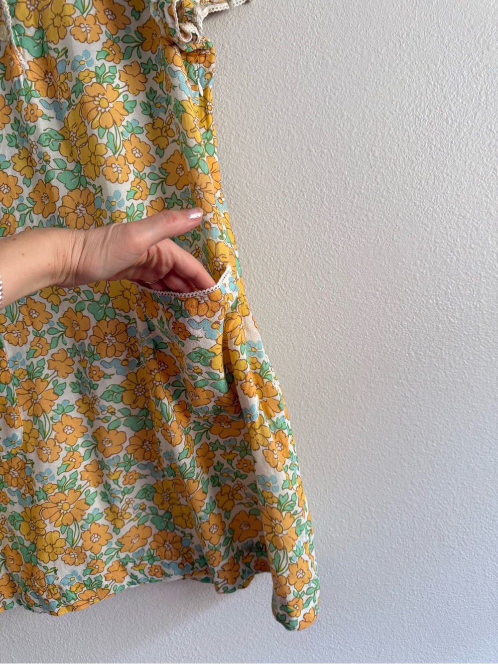 Free People Under The Sun Mini Dress in  Marigold Combo floral sz XL - Picture 6 of 10